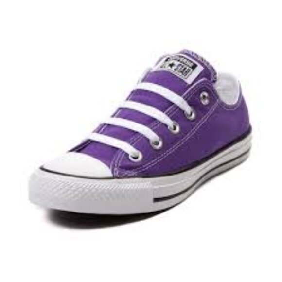 Converse Chuck Taylor All Star Canvas Low-Top Sneakers in Electric Purple - Picture 1 of 16